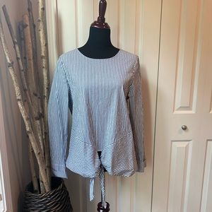 Stripe Top with Bottom Tie